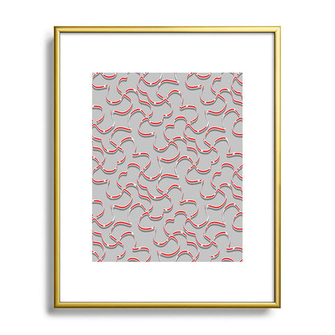 Wagner Campelo ORGANIC LINES RED GRAY Metal Framed Art Print