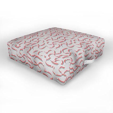 Wagner Campelo ORGANIC LINES RED GRAY Outdoor Floor Cushion