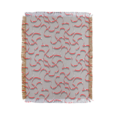 Wagner Campelo ORGANIC LINES RED GRAY Throw Blanket