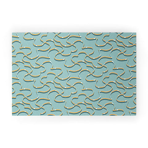 Wagner Campelo ORGANIC LINES YELLOW BLUE Welcome Mat