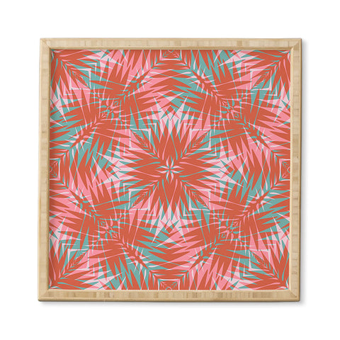 Wagner Campelo PALM GEO FLAMINGO Framed Wall Art