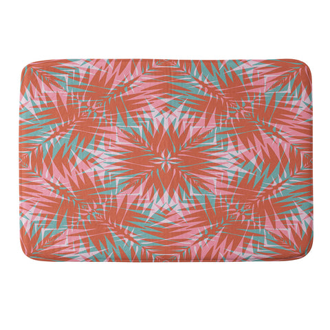 Wagner Campelo PALM GEO FLAMINGO Memory Foam Bath Mat