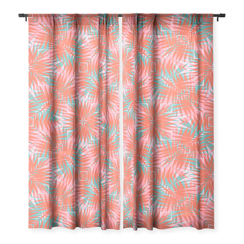 Wagner Campelo PALM GEO FLAMINGO Sheer Non Repeat