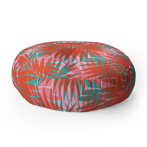 Wagner Campelo PALM GEO FLAMINGO Floor Pillow Round
