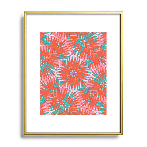 Wagner Campelo PALM GEO FLAMINGO Metal Framed Art Print