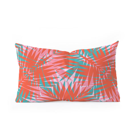 Wagner Campelo PALM GEO FLAMINGO Oblong Throw Pillow