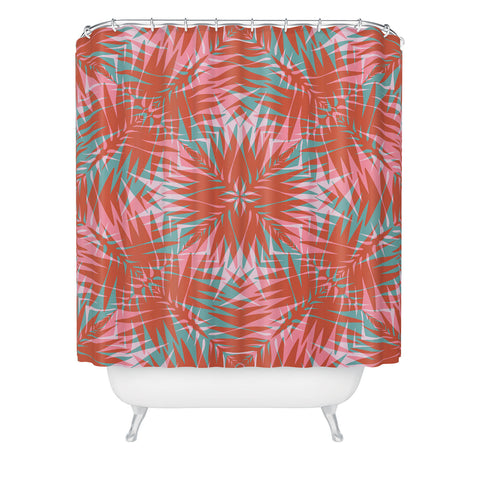 Wagner Campelo PALM GEO FLAMINGO Shower Curtain