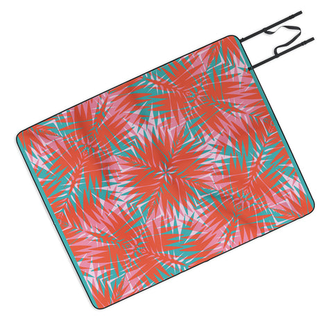 Wagner Campelo PALM GEO FLAMINGO Picnic Blanket
