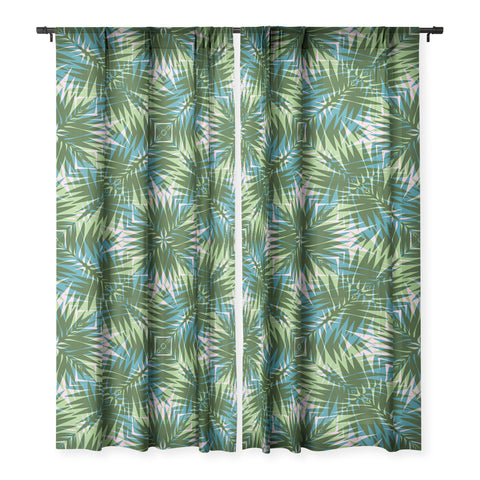 Wagner Campelo PALM GEO GREEN Sheer Non Repeat