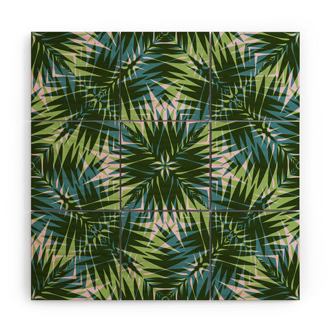 Wagner Campelo PALM GEO GREEN Wood Wall Mural