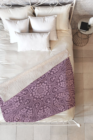 Wagner Campelo RITUAL BOHO LAVANDER Fleece Throw Blanket
