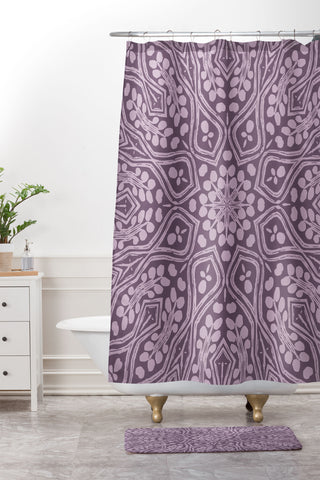 Wagner Campelo RITUAL BOHO LAVANDER Shower Curtain And Mat