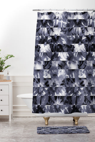 Wagner Campelo SHIBORI STRIPES BLACK Shower Curtain And Mat