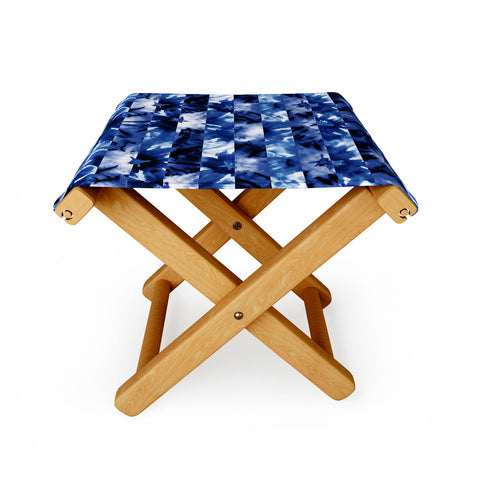 Wagner Campelo SHIBORI STRIPES INDIGO Folding Stool