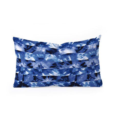 Wagner Campelo SHIBORI STRIPES INDIGO Oblong Throw Pillow