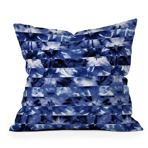 Wagner Campelo SHIBORI STRIPES INDIGO Throw Pillow