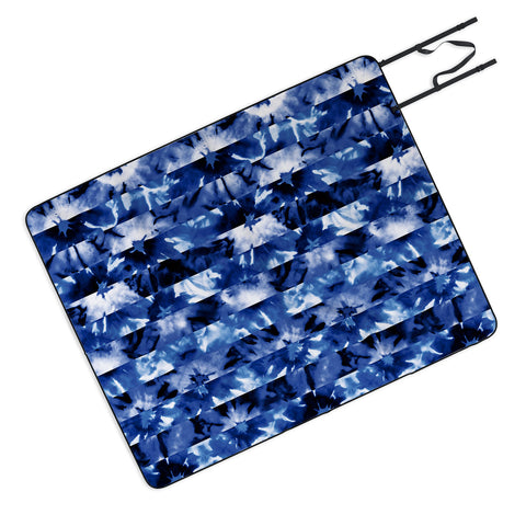 Wagner Campelo SHIBORI STRIPES INDIGO Picnic Blanket