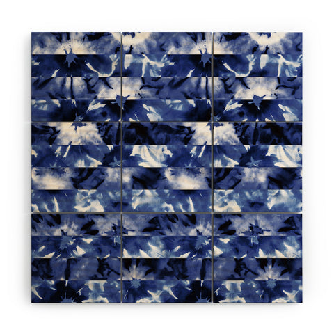 Wagner Campelo SHIBORI STRIPES INDIGO Wood Wall Mural
