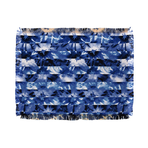 Wagner Campelo SHIBORI STRIPES INDIGO Throw Blanket