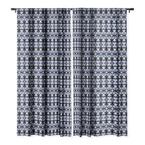 Wagner Campelo SHIBORI TRIBAL BLACK Blackout Window Curtain