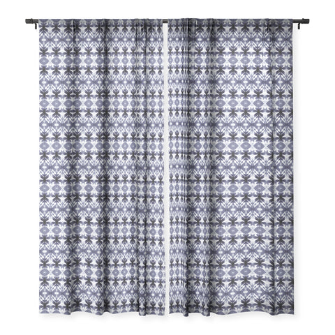 Wagner Campelo SHIBORI TRIBAL BLACK Sheer Window Curtain
