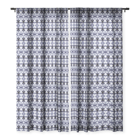 Wagner Campelo SHIBORI TRIBAL BLACK Sheer Window Curtain