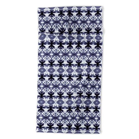 Wagner Campelo SHIBORI TRIBAL BLACK Beach Towel