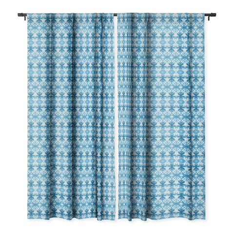 Wagner Campelo SHIBORI TRIBAL DENIM Blackout Window Curtain