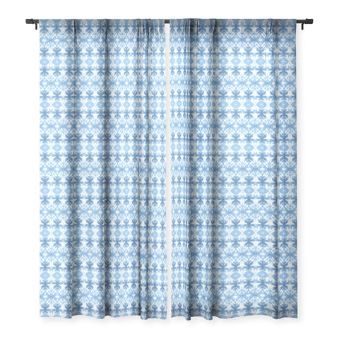 Wagner Campelo SHIBORI TRIBAL DENIM Sheer Window Curtain