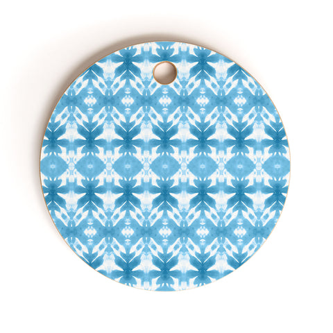 Wagner Campelo SHIBORI TRIBAL DENIM Cutting Board Round