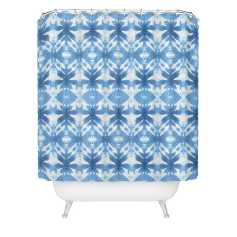 Wagner Campelo SHIBORI TRIBAL DENIM Shower Curtain
