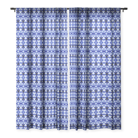 Wagner Campelo SHIBORI TRIBAL INDIGO Sheer Window Curtain