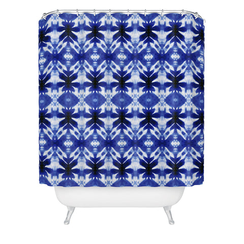 Wagner Campelo SHIBORI TRIBAL INDIGO Shower Curtain