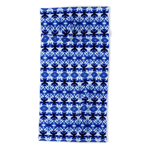 Wagner Campelo SHIBORI TRIBAL INDIGO Beach Towel