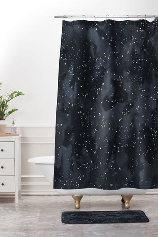 Wagner Campelo SIDEREAL BLACK Shower Curtain And Mat