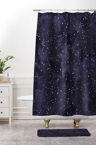 Wagner Campelo SIDEREAL CURRANT Shower Curtain And Mat