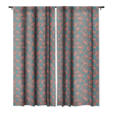Wagner Campelo TROPIC PALMS BLUE Blackout Window Curtain