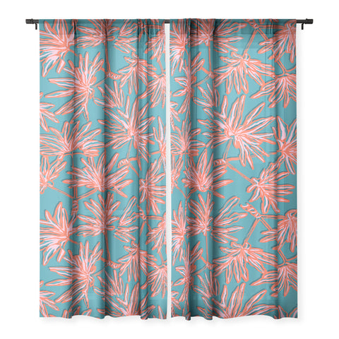 Wagner Campelo TROPIC PALMS BLUE Sheer Non Repeat