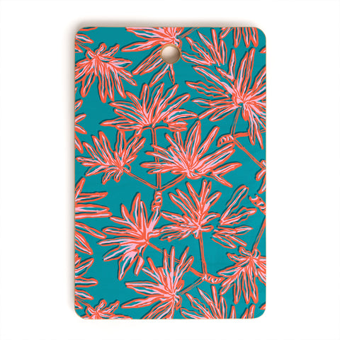 Wagner Campelo TROPIC PALMS BLUE Cutting Board Rectangle