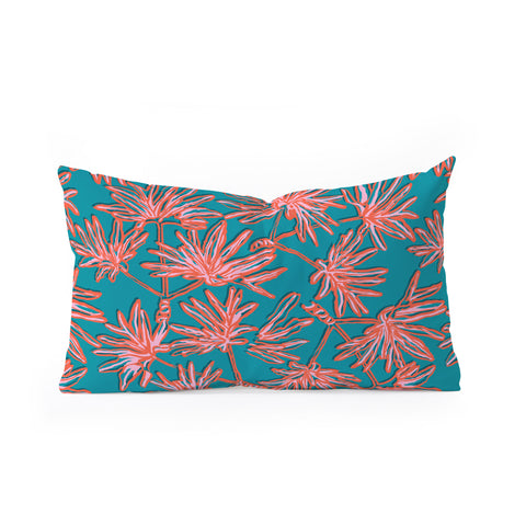 Wagner Campelo TROPIC PALMS BLUE Oblong Throw Pillow