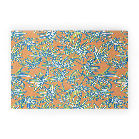 Wagner Campelo TROPIC PALMS ORANGE Welcome Mat