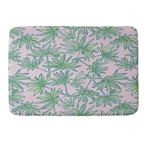 Wagner Campelo TROPIC PALMS ROSE Memory Foam Bath Mat