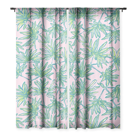 Wagner Campelo TROPIC PALMS ROSE Sheer Non Repeat