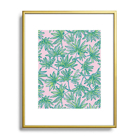 Wagner Campelo TROPIC PALMS ROSE Metal Framed Art Print