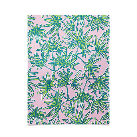 Wagner Campelo TROPIC PALMS ROSE Poster