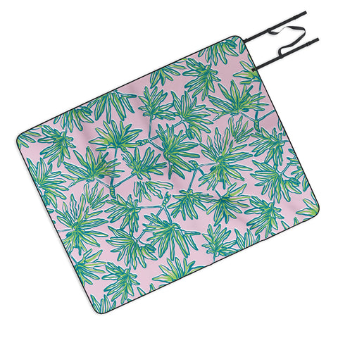 Wagner Campelo TROPIC PALMS ROSE Picnic Blanket