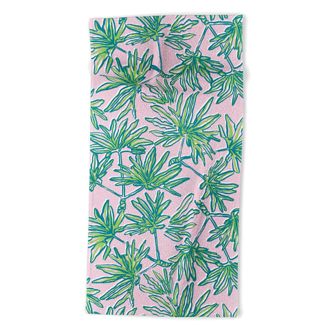 Wagner Campelo TROPIC PALMS ROSE Beach Towel