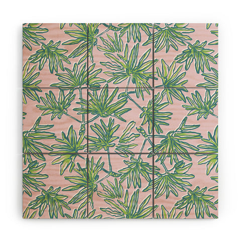 Wagner Campelo TROPIC PALMS ROSE Wood Wall Mural