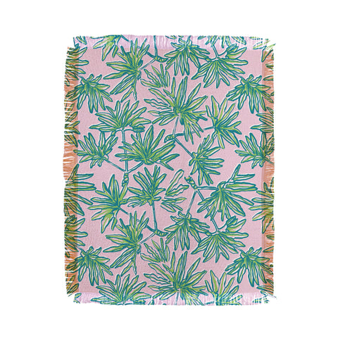 Wagner Campelo TROPIC PALMS ROSE Throw Blanket
