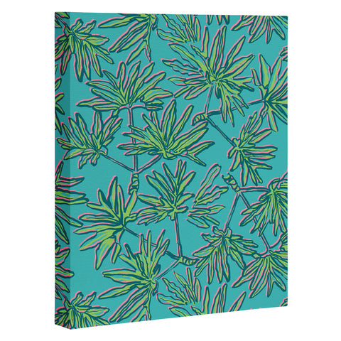 Wagner Campelo TROPIC PALMS TURQUOISE Art Canvas
